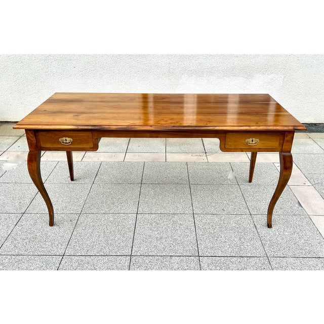 Biedermeier Desk in Brown Walnut, 1930s For Sale - Image 9 of 9
