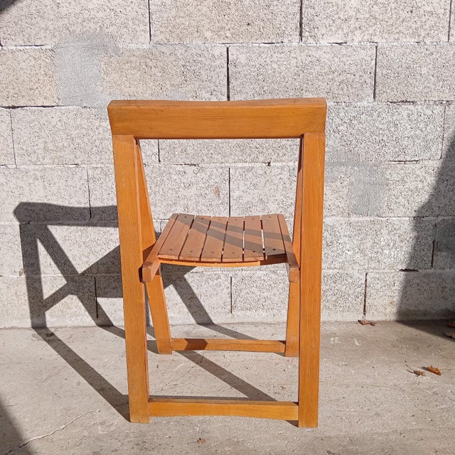 Vintage Folding Chairs in Wood by Aldo Jacober, 1968, Set of 4 For Sale - Image 4 of 8