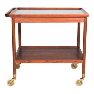1960s Danish Modern Teak Bar Cart by Ludvig Pontoppidan For Sale