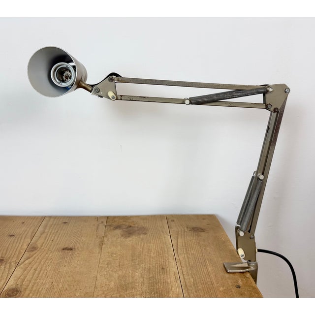 Metal Vintage Brown Adjustable Architect Table Lamp, 1960s For Sale - Image 7 of 18