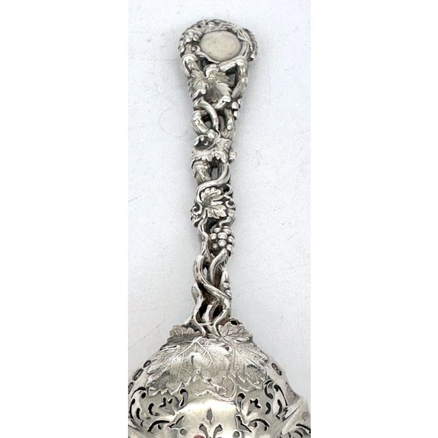 Silver Victorian Pierced Sterling Fruit or Sugar Sifter by George Angell, London, 1871 For Sale - Image 8 of 12