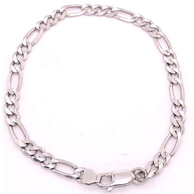 Modern 14 Karat White Gold Fancy Link Bracelet For Sale - Image 3 of 7