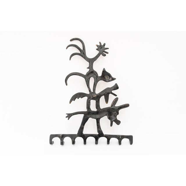 Vintage Austrian Brass Key Hanger by Walter Bosse, 1950 For Sale - Image 4 of 12