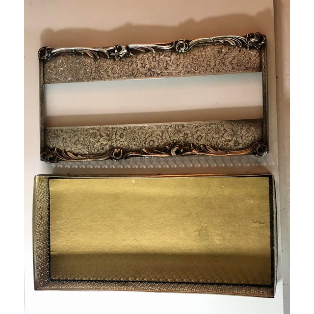 Metal 1940s Silverplate Repoussé Tissue Box Cover For Sale - Image 7 of 12