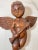 19th Century Antique 1800's Hand Carved Wood Religious Winged Cherub Cupid Sculpture Statue For Sale - Image 5 of 15