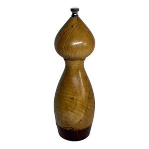 1990s Handcrafted Turned Wood Pepper Mill Grinder Australian Tea Tree and Honduran Rosewood