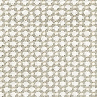 Schumacher X Celerie Kemble Betwixt Fabric in Stone/White For Sale