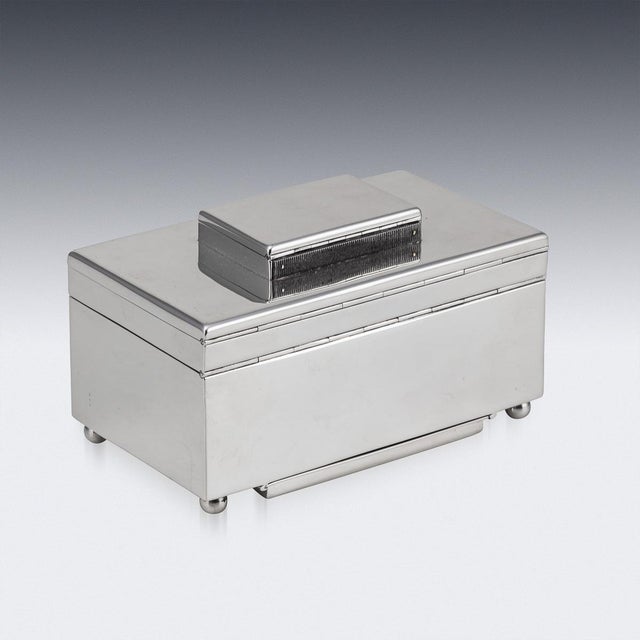 Antique English Silver 4-Tier Cigar Box, London, 1912 For Sale - Image 13 of 16