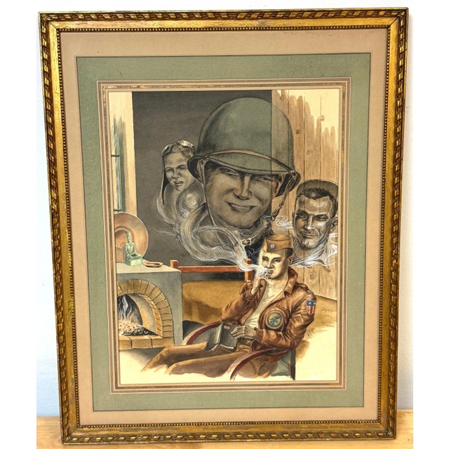 Mid 20th Century WWII Private Theater: Gay American Soldier in Reflection For Sale - Image 5 of 12