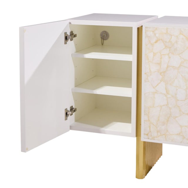 Baker Kira Mid Century Quartz Front Sideboard Credenza For Sale In Chicago - Image 6 of 9