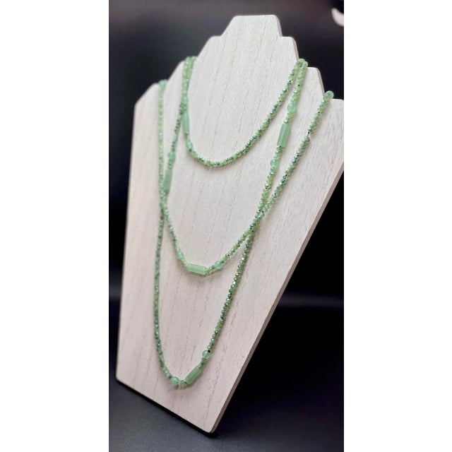 Art Deco 1930s Green Jadeite Art Déco Style Opera Length Necklaces, Two For Sale - Image 3 of 9