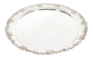 Large English Silver Plated Circular Barware / Tableware Tray
