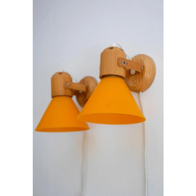 Mid-Century Modern Scandinavian Modern Pine Wall Sconces from Solbacken, Sweden, 1975, Set of 2 For Sale - Image 3 of 9