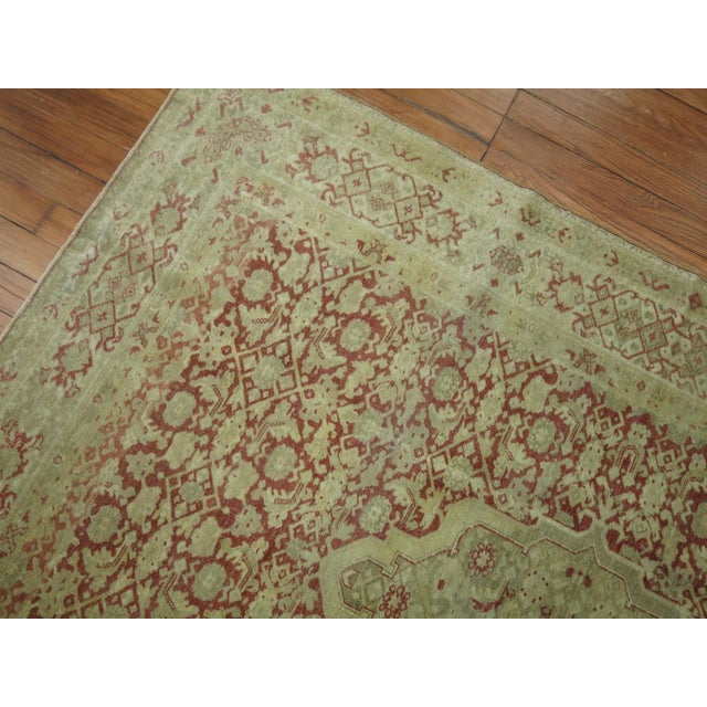 Turkish Antique Crimson Red Turkish Sivas Rug - 4'2" x 5'8" For Sale - Image 3 of 7
