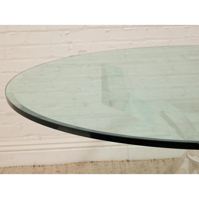 Mid-Century Modern Vintage Lucite Sculptural Dining Table With Glass Top For Sale - Image 3 of 11