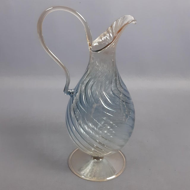 Vintage Modern Ribbed Blown Glass Jug from Parise, 1980s For Sale - Image 13 of 13