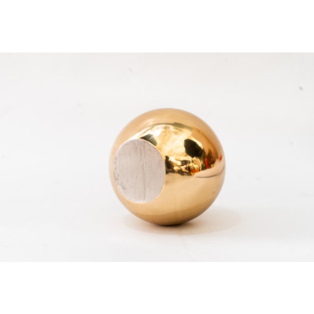 Vintage Round Alpaca Brass Ashtray, 1950s For Sale - Image 9 of 10