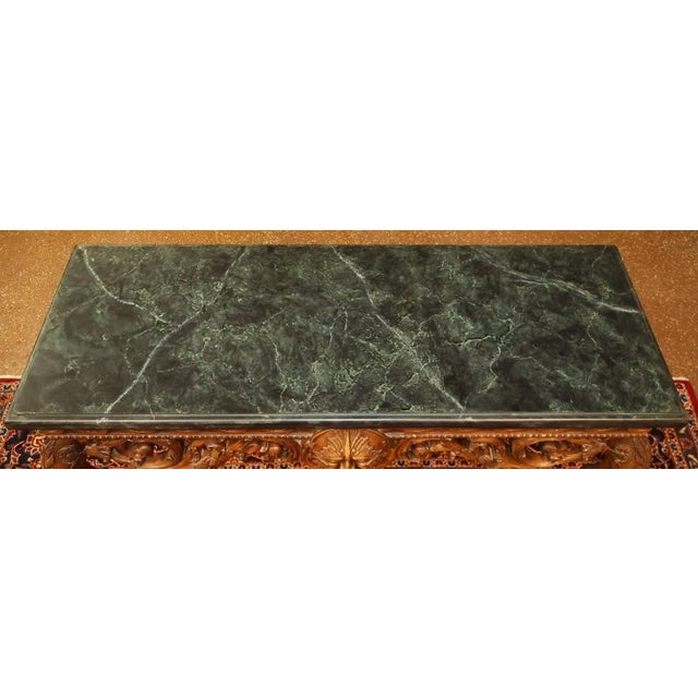Brown Maitland Smith Baroque Renaissance Revival Style Green Faux Marble Console Table For Sale - Image 8 of 10