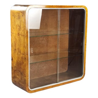 Art Deco Display Cabinet in Briar Wood, 1940s For Sale