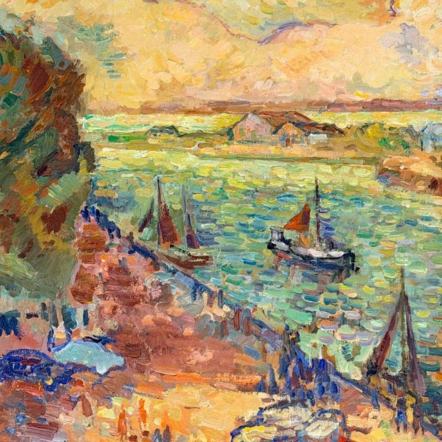 Henri Saada, The Port of Hon Fleur, ​​1976, Oil on Canvas For Sale - Image 4 of 10