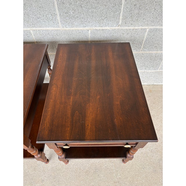 Mid 20th Century Hitchcock Harvest Maple Single Drawer Side/End Tables - A Pair For Sale - Image 5 of 10