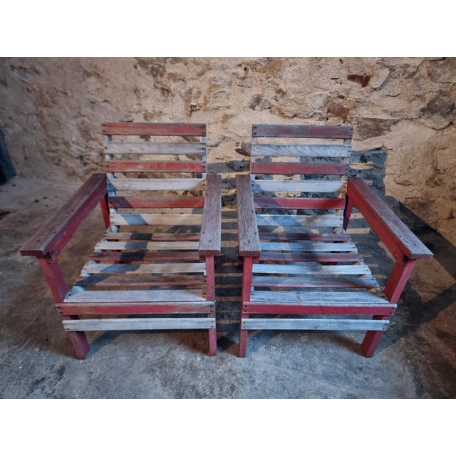 1930s French Lounge Chairs in Beech and Chestnut, 1930s, Set of 5 For Sale - Image 5 of 18