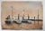 Rustic Mid 20th Century Misty Morning Harbor Boats Watercolor Painting For Sale - Image 3 of 4