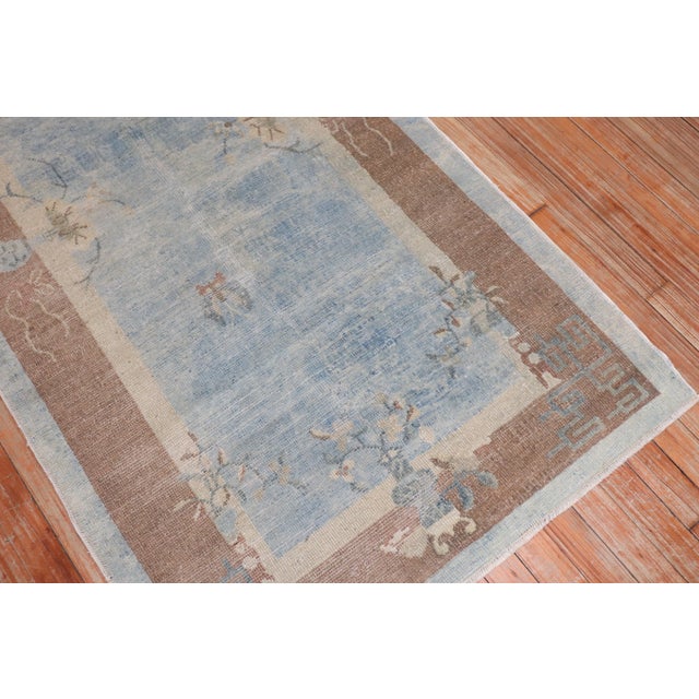 Pair of Soft Blue Chinese Art Deco Rugs, 3' X 5'10'' For Sale - Image 13 of 13