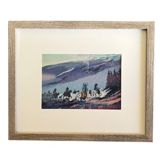 1990s After Earl Biss Print - "Blizzard Along the Beartooth Range", Framed For Sale