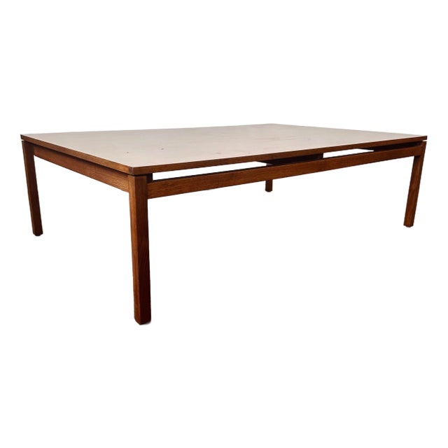 Early Knoll Oversized Walnut Coffee Table by Lewis Butler For Sale