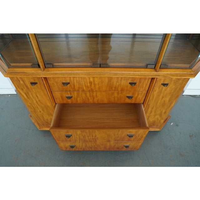 Vintage Drexel Formations Burl Wood Display Cabinet For Sale - Image 12 of 16