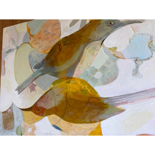 “Thrashers and Flowers” a Fun Bird Painting by LWren Walraven For Sale - Image 16 of 16