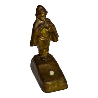 Early 20th Century Paul Tereszczuk Cast Bronze Figural Bell Push For Sale