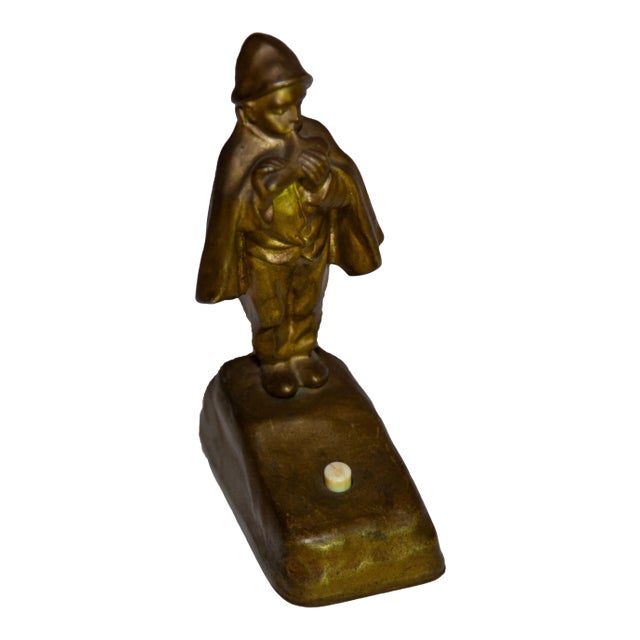 Early 20th Century Paul Tereszczuk Cast Bronze Figural Bell Push For Sale