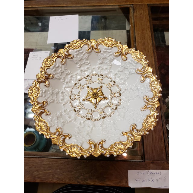 Meissen White & Gold Compote With Stand Chairish
