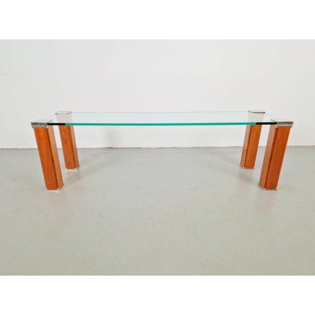 Pioneer T66 Cherry Wood & Glass Side Table from Peter Ghyczy, 1980s For Sale - Image 16 of 16