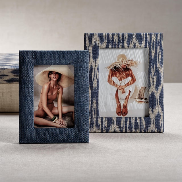 Our one-of-a-kind handmade ikat patterned photo frame brings ethnic flair to vanities, consoles, dressers and more. Show...