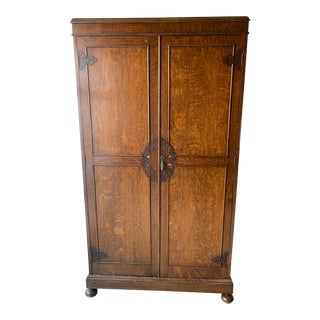 Antique English Hall Wardrobe For Sale