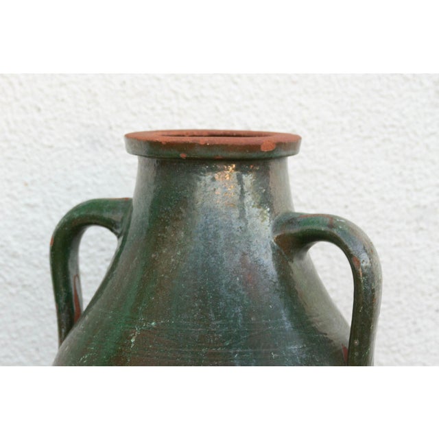 Antique French Green Glazed Olive Jar For Sale - Image 4 of 8
