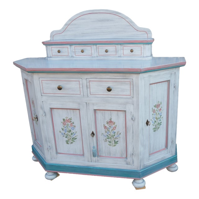 Vintage Lacquered Corner Sideboard. 1990s For Sale