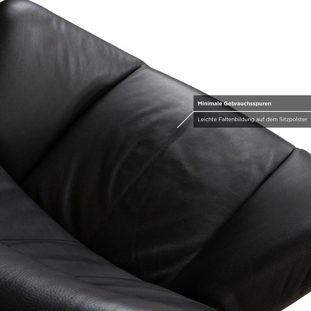 Black Set of Echnaton Leather Chair with Ottoman from Leolux For Sale - Image 8 of 18