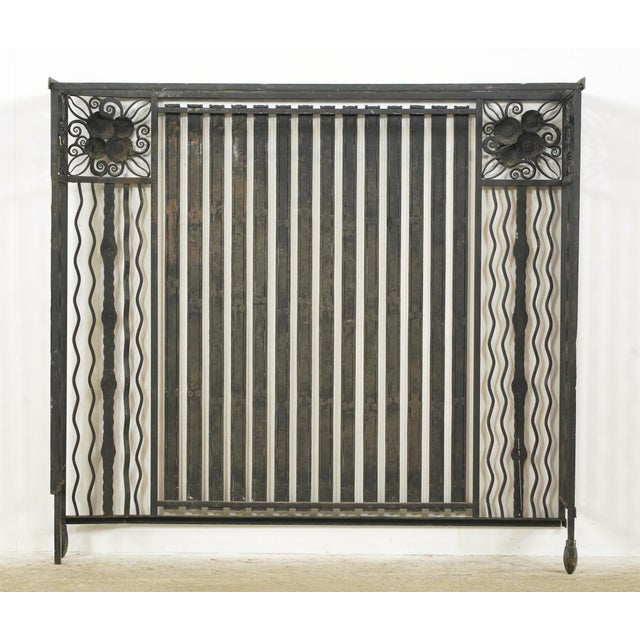 Vintage French Art Deco Wrought Iron Radiator Cover For Sale - Image 12 of 15