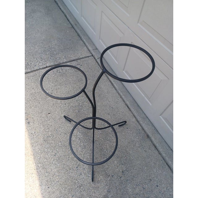 Mid 20th Century Mid Century Modern 3 Tier Wrought Iron Plant Stand For Sale - Image 5 of 9