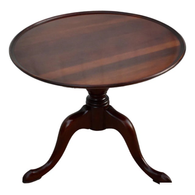 WIlliamsburg Galleries Mahogany Table Vintage Petite Queen Anne Pie Crust Round For Sale