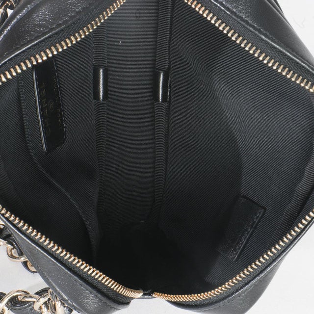 Black Black Quilted Lambskin Front Pocket Belt Bag For Sale - Image 8 of 8