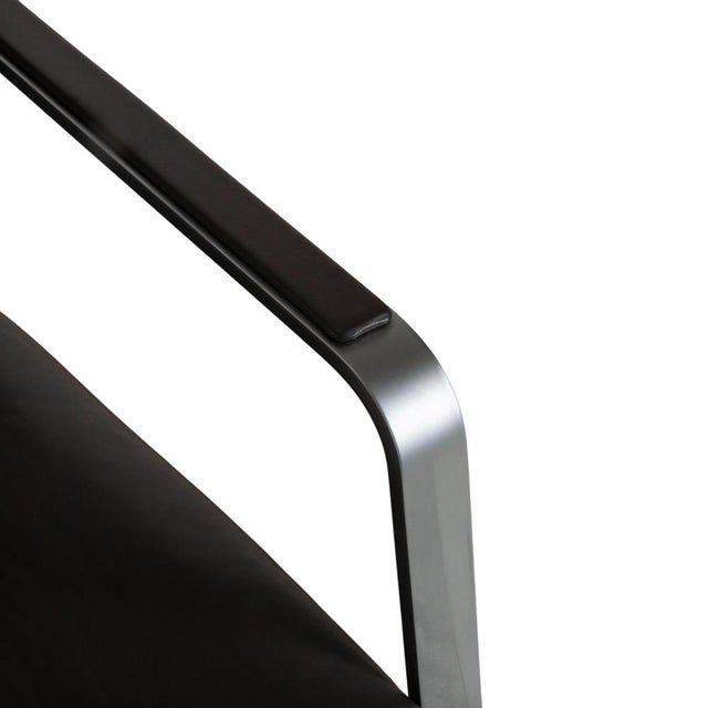 Set of Armchair and Ottoman in Black Leather from Rolf Benz For Sale - Image 6 of 18