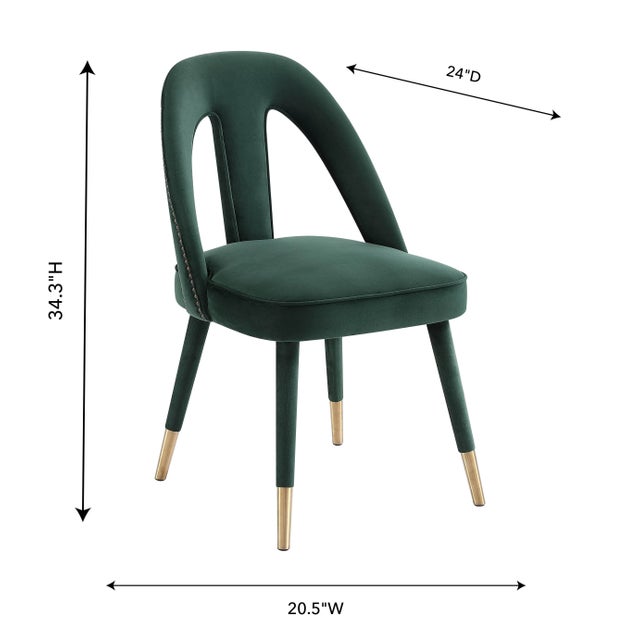 2020s Petra Forest Green Velvet Side Chair For Sale - Image 5 of 8