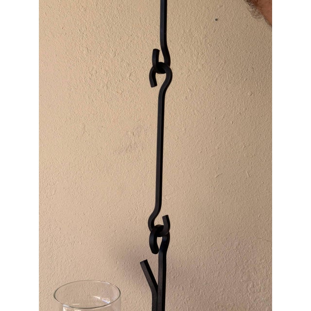 Mid 20th Century Scandinavian Wrought Iron Hanging Candelabra / Candle Holder in the Manner of Erik Höglund For Sale - Image 4 of 9