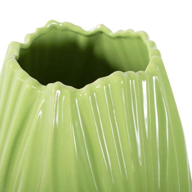 Green Field Green Tall Ceramic Vase For Sale - Image 8 of 9