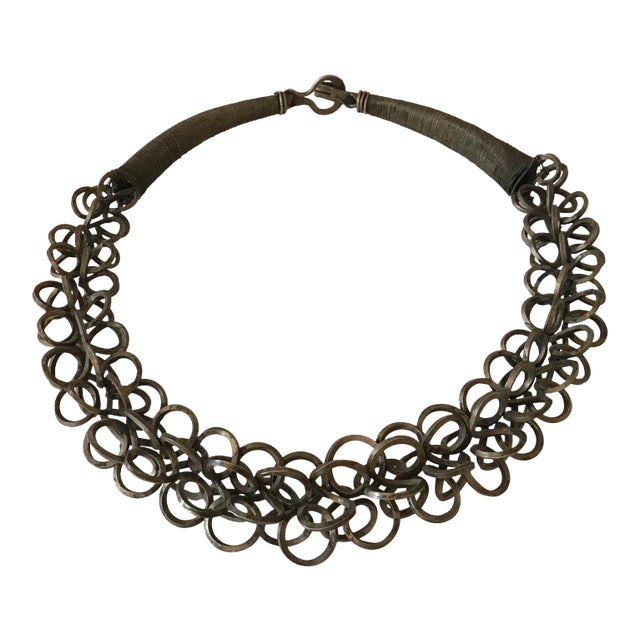 Vintage Miao - People Silver Metal Sculptural Adornment For Sale